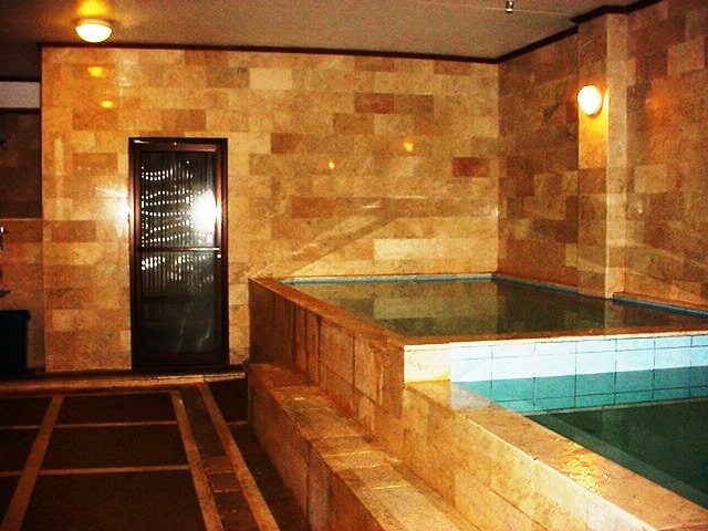 Right side Sauna and pools